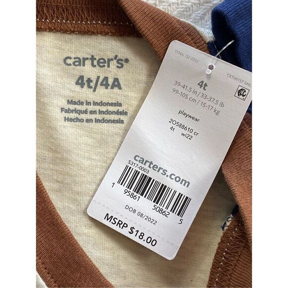 Carter’s Boys 4T Walrus Bear Long Sleeve Tee - Picture 4 of 8